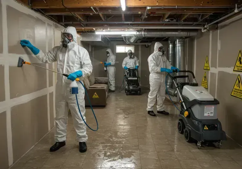 Basement Moisture Removal and Structural Drying process in Mahoning County, OH